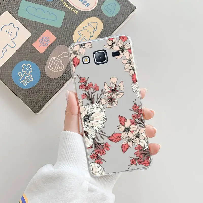 Funda de teléfono con flores para Samsung Galaxy, carcasa transparente para Samsung Galaxy A S 22 52 20 21 71 10 51 50 12 40 fe ultra plus