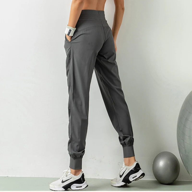 Women Sports Pants Loose Fit Quick Dry Training Pants Sportswear Elastic High Waist Fitness Joggers Exercise Running Sweatpants