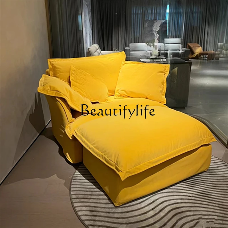 Nordic House Quiet Style Linen Art Sofa Removable and Washable Living Room Bedroom Straight Row Single Chaise Bed