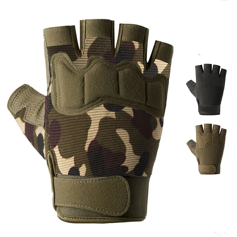 Men Women Outdoor Sport Glove Men\'s Fitness Half Finger Bicycle Cycling Glove Camouflage Short Gloves