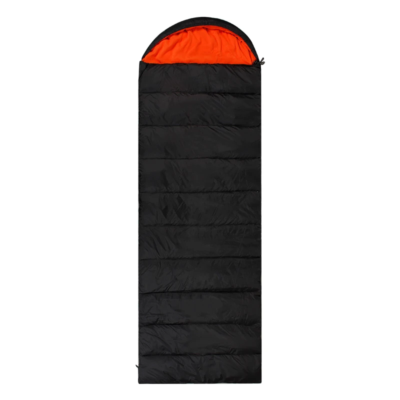Outdoor Camping Insulated Winter Sleeping Bag Ultralight Fleece Lined Combination Envelope-Style Hooded Sleeping Bag