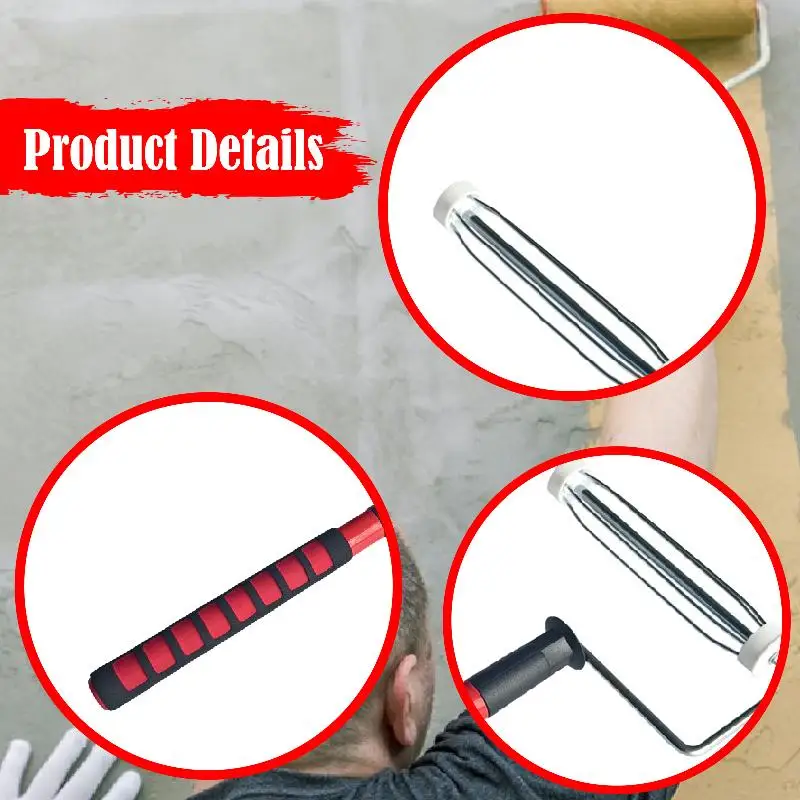 Paint Roller Frame 9 inch Portable Paint Application Dorm Replacement Ergonomic Grip for Walls Furniture Driveway Home Ceiling