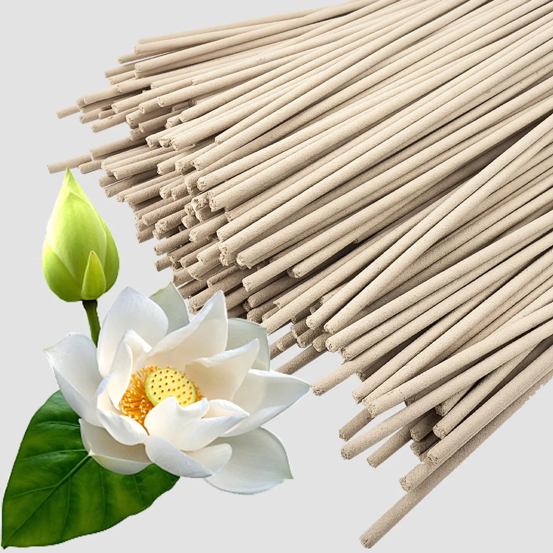 20/100/222/410 Pieces of High-Quality Off-White 8.7-Inch White Lotus Incense Sticks, Natural Materials, Lotus Scent, White Lotus Symbolizes Holiness, Divinity, and Cleanliness Essential Bamboo Stick Incense for Home