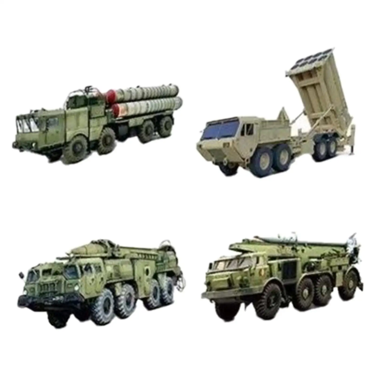 

4Pcs 4D Missile Vehicles Model Collection Quick Assembly DIY Handcrafts