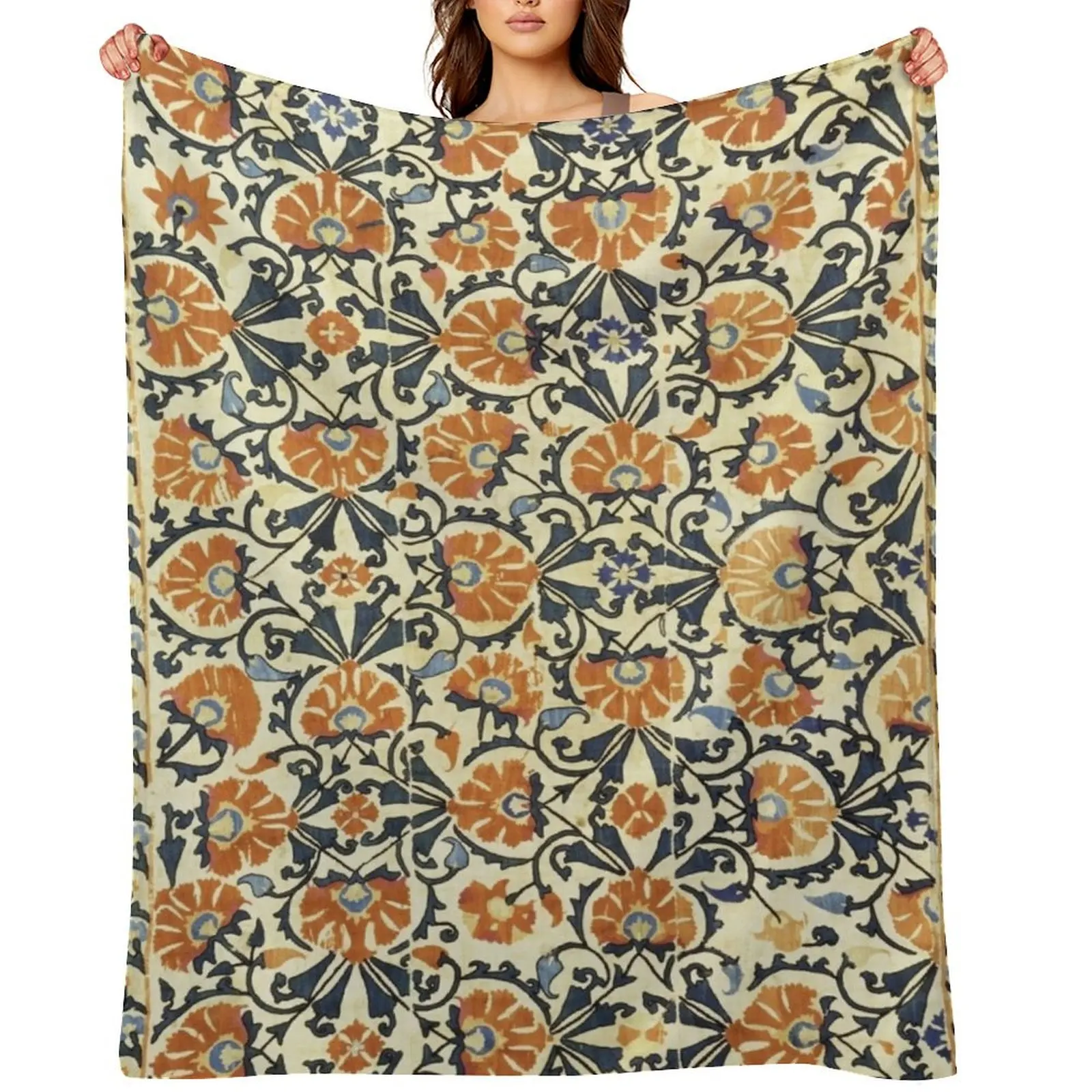 Vintage Bohemian Suzani 21 Throw Blanket decorative Cute Custom Luxury St warm for winter Thermals For Travel Blankets