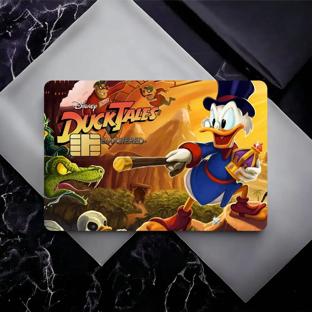 كارتون DuckTales الفيلم فيلم الجلد غطاء ملصقات بطاقة الائتمان 4 قطعة الخصم الجبهة الديكور البنك حافلة تمرير مقاوم للماء #2