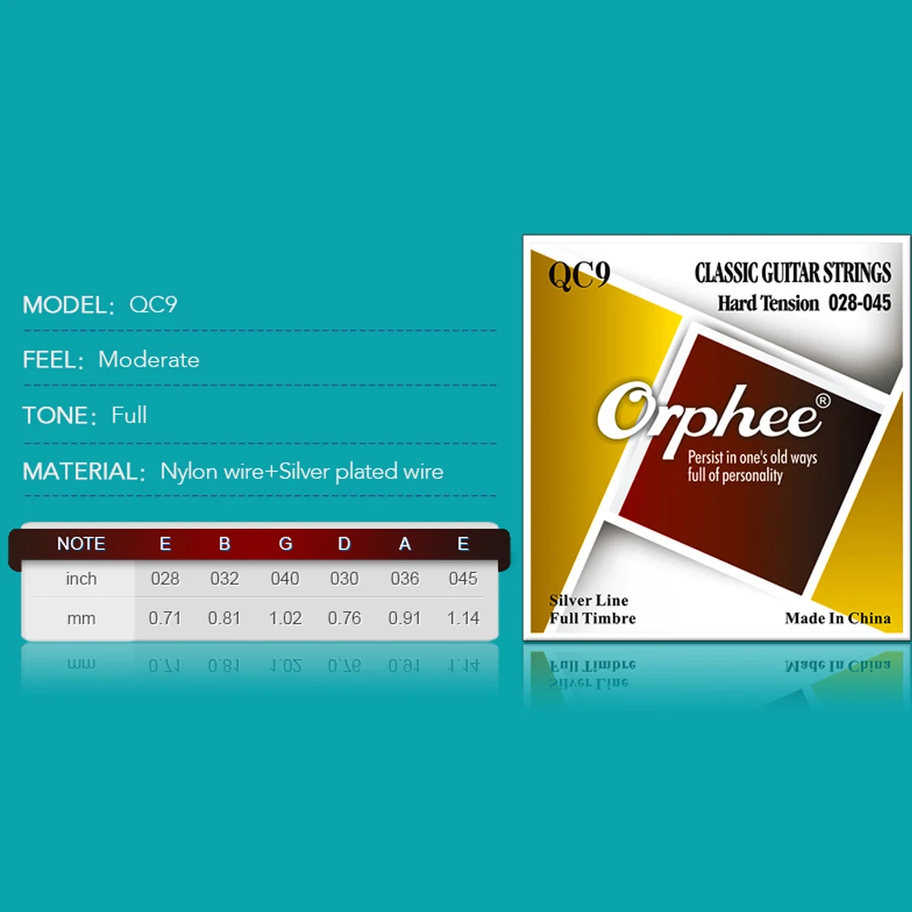 Orphee QC5-serie klassieke gitaarsnaren Hoge kwaliteit nylon kerndraadlijn Verzilverde wikkelingen Snaren Gitaaraccessoires