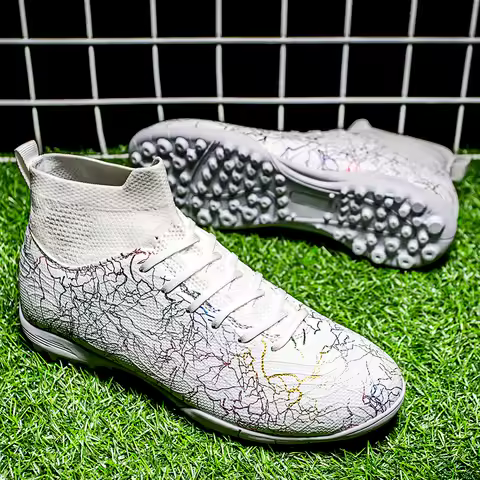 Hot-selling high-top soccer boots, TF broken nails and FG spikes, fashion 4 colors to choose from unisex styles football shoes