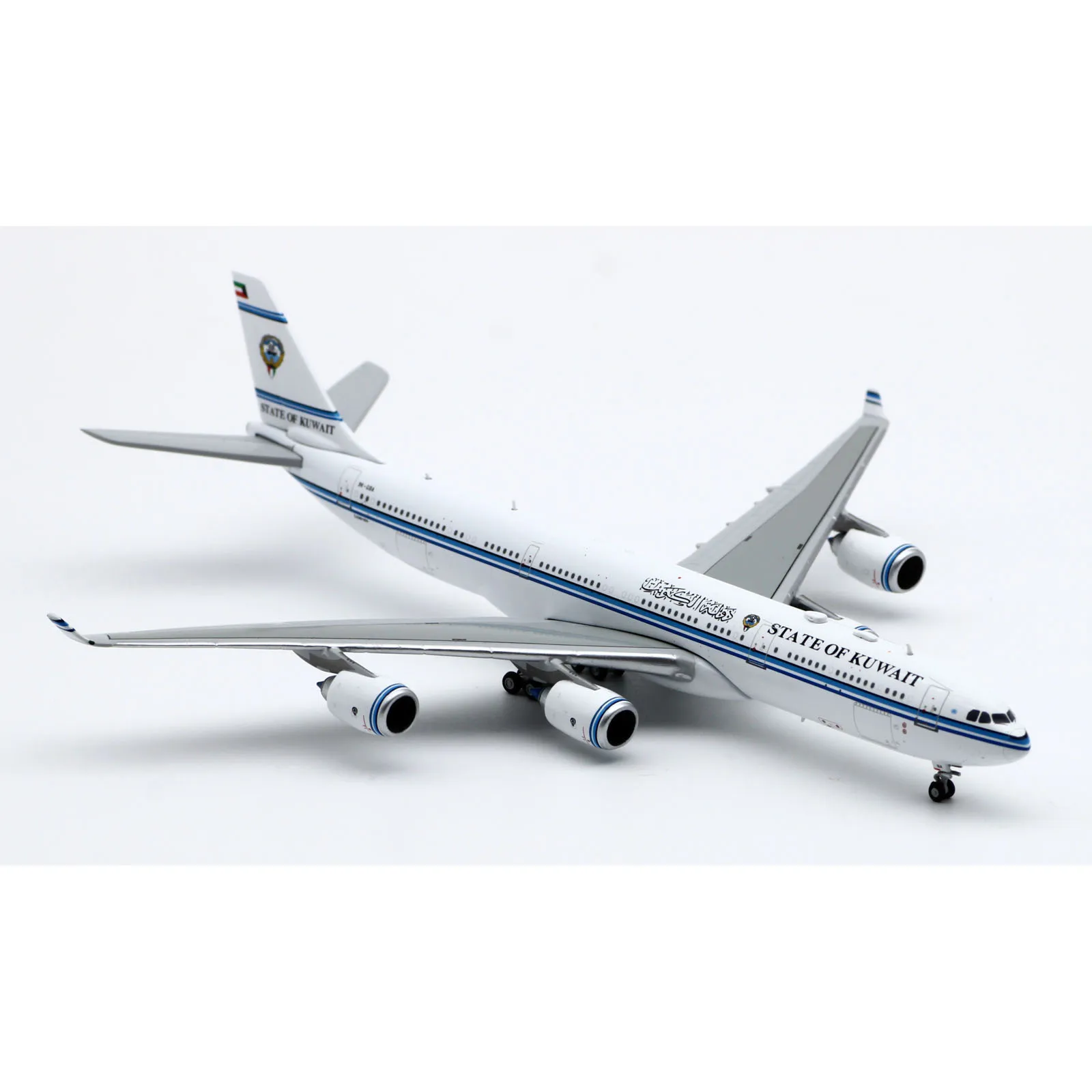 XX40053 Alloy Collectible Plane Gift JC Wings 1:400 Kuwait Government Airbus A340-500 Diecast Aircraft Model 9K-GBA With Stand