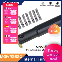 1PC MGIVR2520-1.5/2/2.5/3/4 Grooving Tool Holder MGMN Carbide Insert MGIVR Straight Shank Internal Turning Tool Lathe Bar