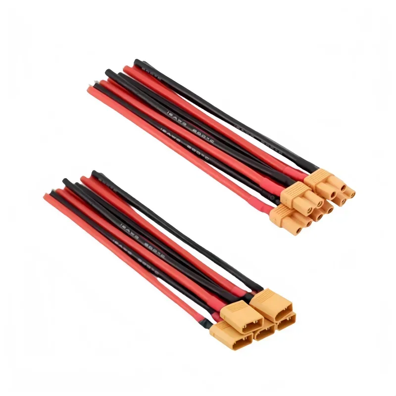 

XT30 Pigtail Plug Male and Female Connector with 100mm 16AWG Tinned Wire Cable for RC Fixed wing Lipo Battery FPV Drone charger