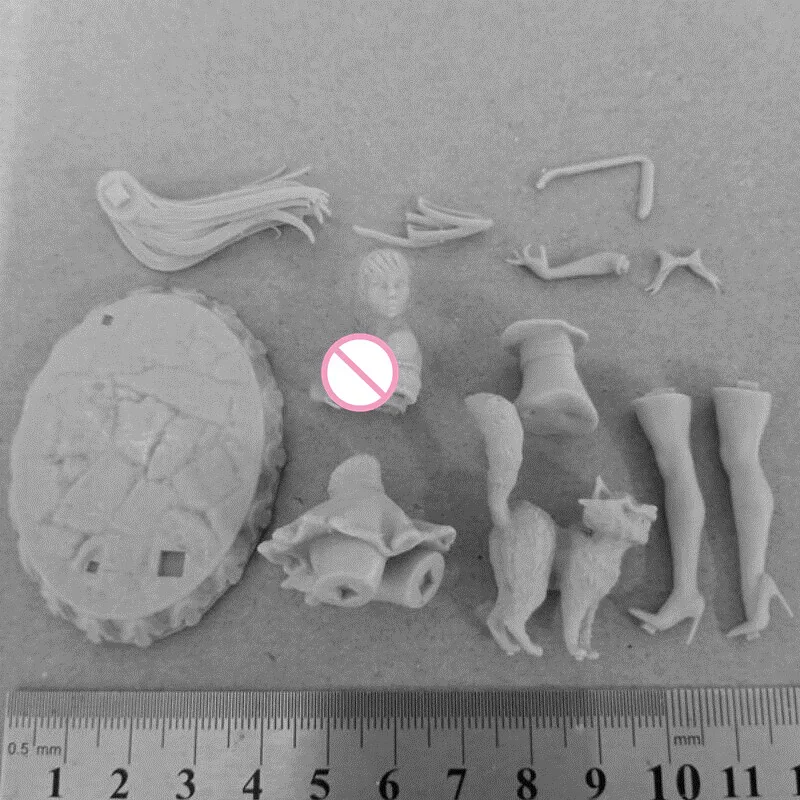 

Масштаб 1/24, 75 мм, фигурка из смолы, красивая девушка и озорная кошка, тянущая нижнее белье, сборный комплект модели, в разобранном виде, неокрашенная 3D-игрушка 779