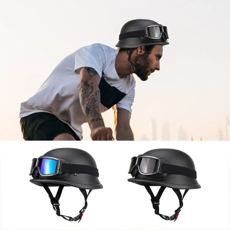 

Motorcycle Helmets Half Skull Cap Goggles Helmet Bike Safecap Motorbike Pilot Hat Goggles Cycling Motorcycle Accessories