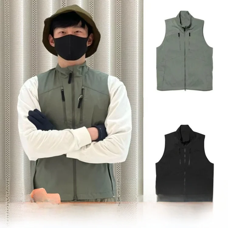 

Высококачественная уличная спецодежда, повседневный ветрозащитный жилет с воротником-стойкой для мужчин и женщин, молодежный модный жилет на молнии, чистый цвет