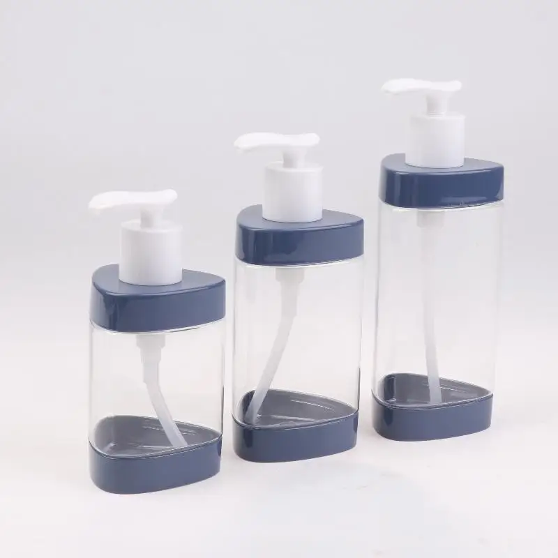 1Pcs Plastic Press Empty Shampoo Bottle High-Capacity Refillable Travel Portable Container Shower Gel Bottle Transparent