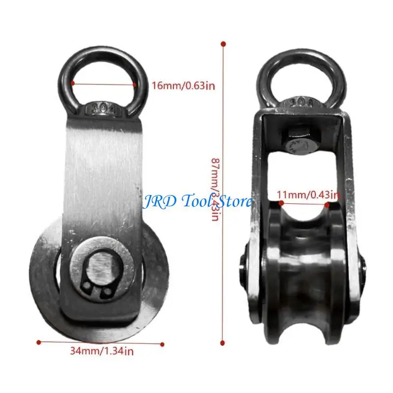 A2UD 2PCS Xoay Pulley 304 Vòng bi thép Bánh xe có khả năng tải trọng 250kg