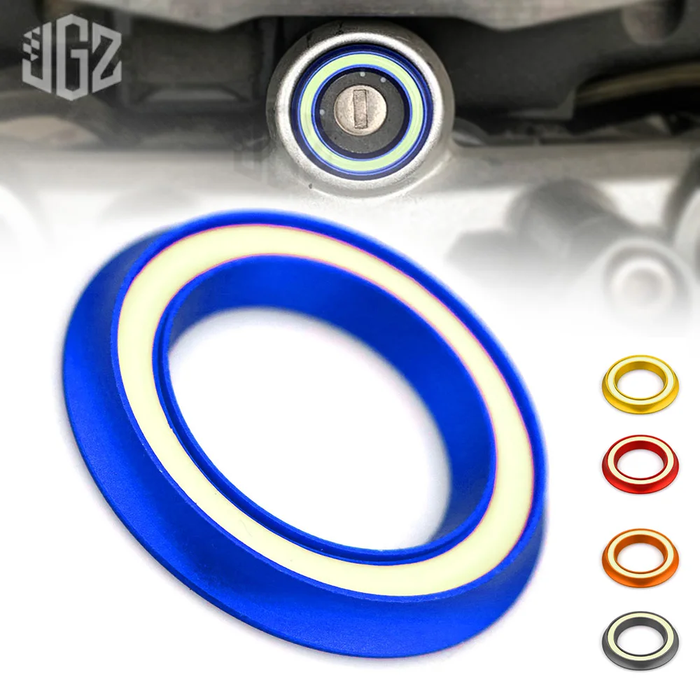 Motorcycle CNC Luminous Key Ring Hole Ignition Switch Cover Circle Cap For Yamaha YZF R15 V3 R25 R1 R3 R125 R6 R15M Accessories