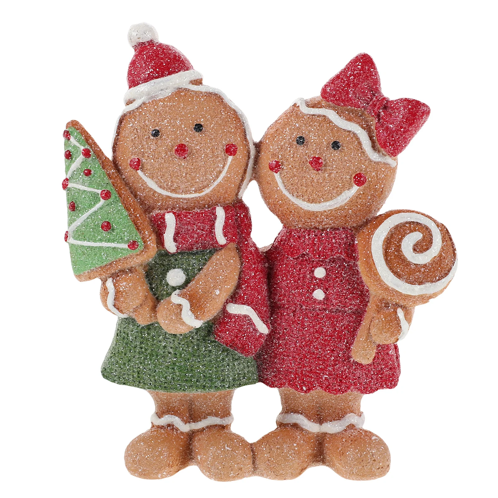 

2Pcs Resin Gingerbread Man Christmas Decorations Winter Xmas Table Centerpiece Home Shelf Decor Small Resin Holiday Ornaments