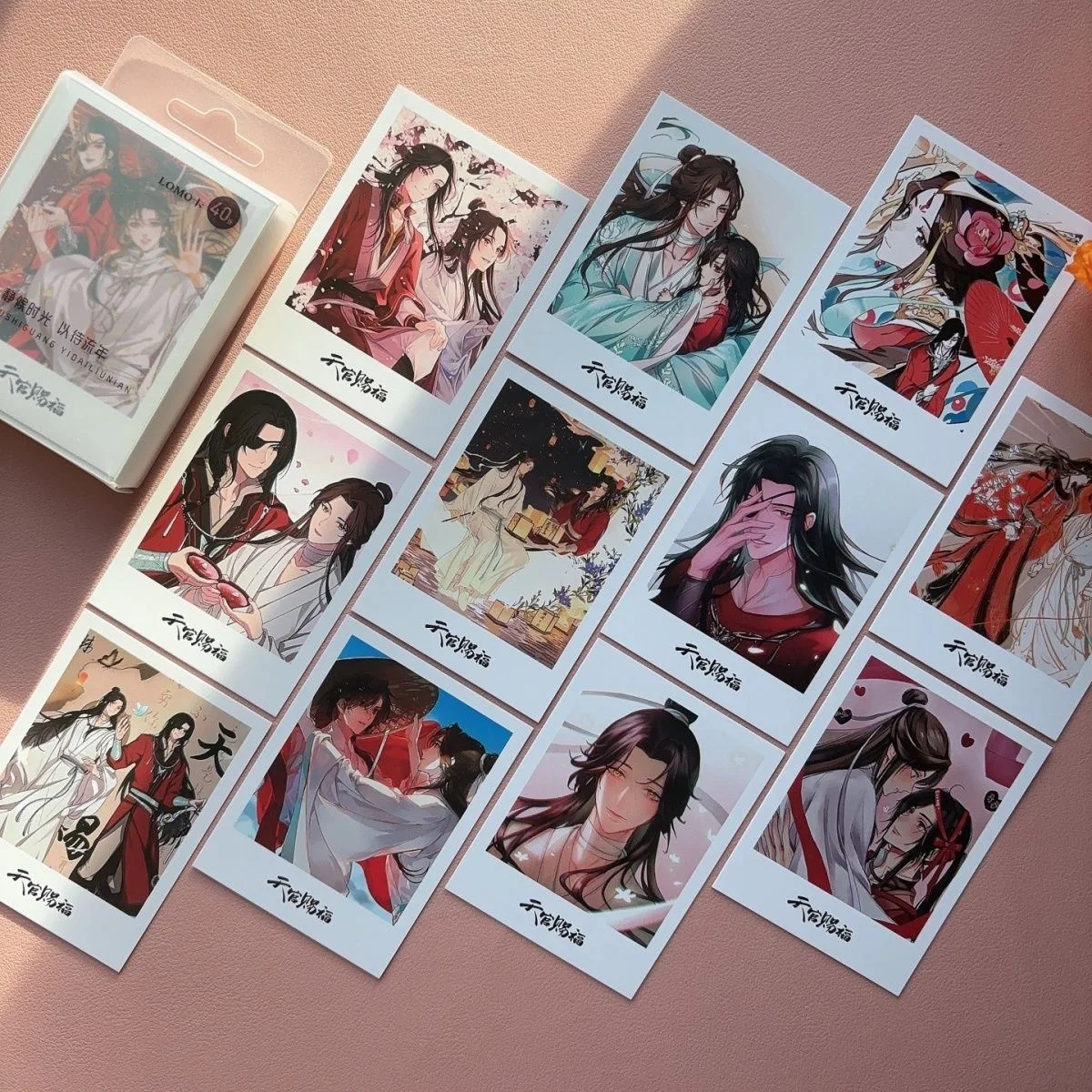 40 Pcs DIY Mini Postcards Box Cartoon Character Greeting Message Cards Mo Dao Zu Shi Tian Guan Ci Fu Ren Zha Fan Pai Lomo