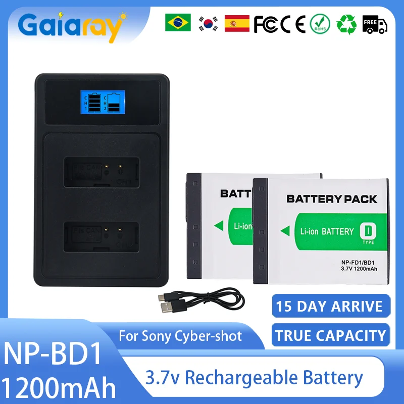 New NP-BD1 LED Dual Charger NP-BD1 NP-FD1 Battery for Sony Cyber-shot DSC-TX1 DSC-T2 DSC-T70 DSC-T77 DSC-T200 DSC-T700 DSC-T900