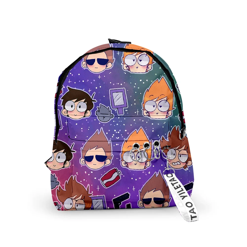 Classic Eddsworld Notebook Backpacks Boys/Girls pupil School Bags 3D Print Keychains Oxford Waterproof Cute Small Backpacks