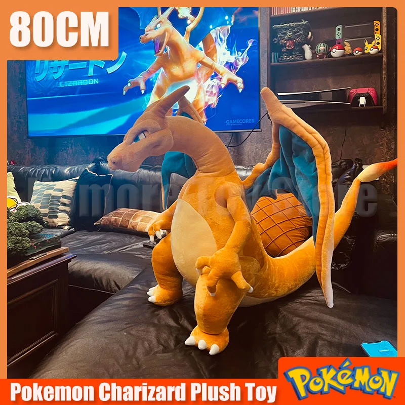 

80cm Pokemon Anime Plush Doll Toys Charizard Extra Large Size Plush Doll Soft Plushie Doll Collection Doll Toy For Kids Gift