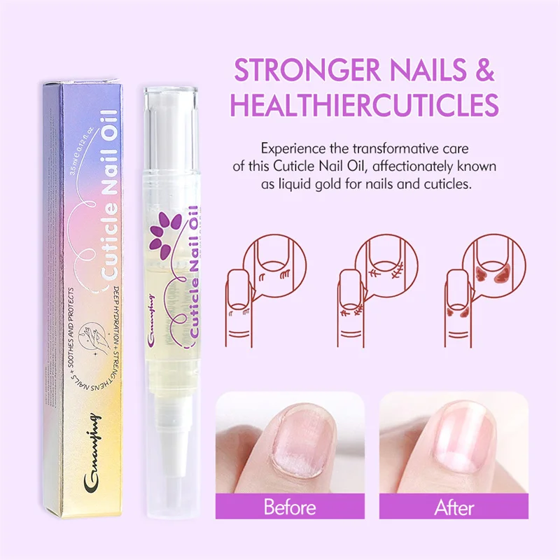 قلم العناية بالأظافر مغذي بعمق لإصلاح سطح الأظافر التالفة وتعزز نمو الأظافر وتقليل الجفاف وزيت بشرة الأظافر