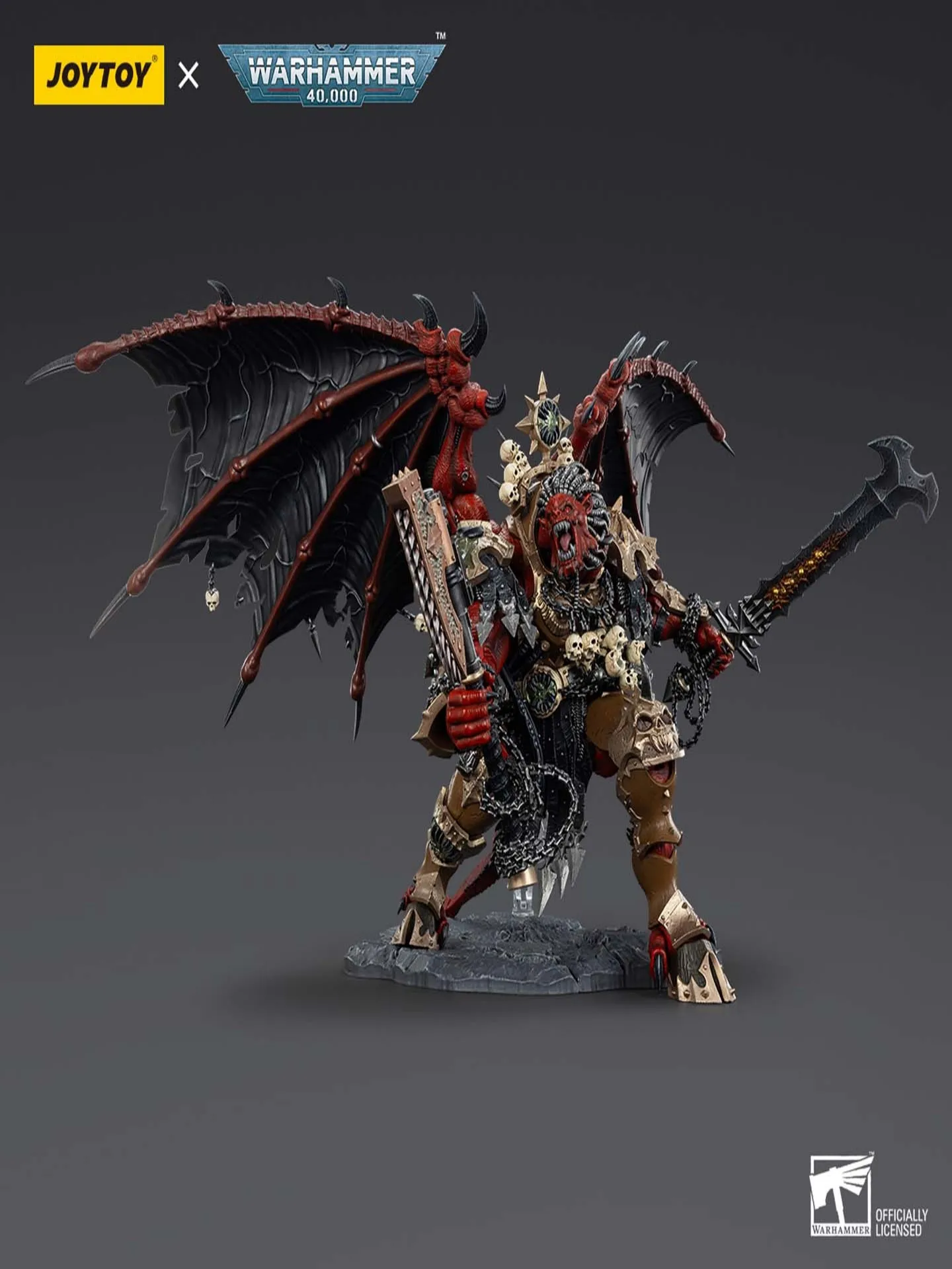 JOYTOY Dark Source Warhammer 40l Demon Prince Mech JT01178 Devourer Terror Demon Gene Primitive Angron 1/18 نموذج لعبة يدوية الصنع #4