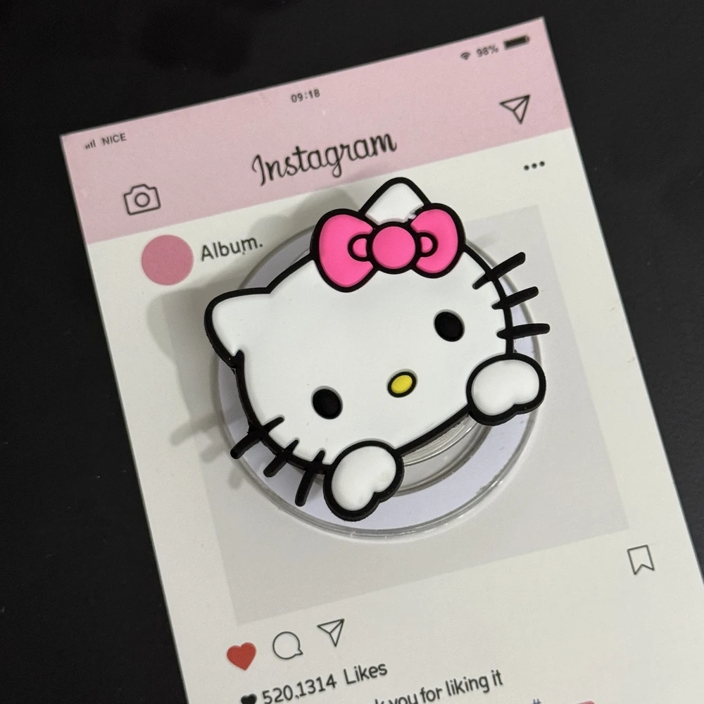 Suporte magnético aperto tok griptok suporte do telefone suporte bonito dos desenhos animados sanrio olá kitty para iphone samsung magsafe smart tok