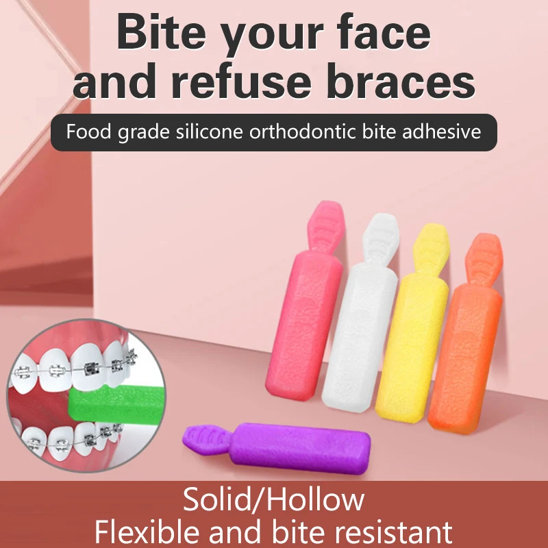 1Pair/box Dental Invisible Braces Chewies Fruit Scents Aligner Silicone Teeth Grinding Stick Bite Chew Aligners