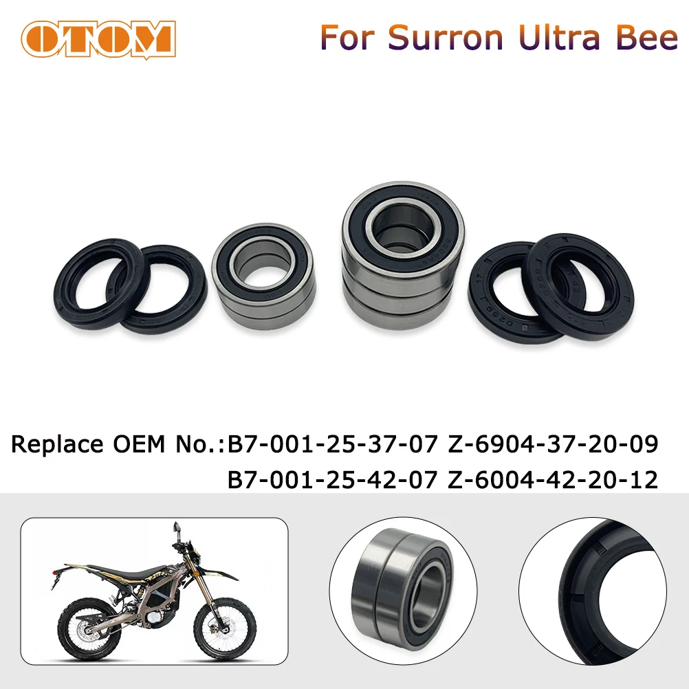OTOM Motorcycle Front Rear Wheel Hub Oil Seal Bearing For SURRON Ultra Bee Front Rear Wheel Repair and Maintenance Bearing Parts