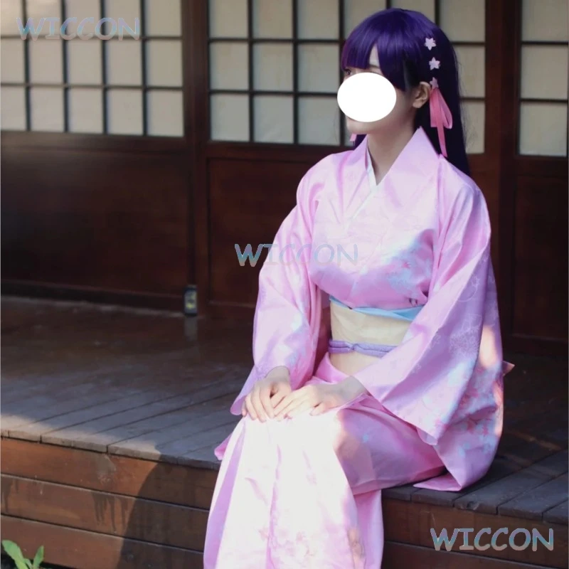 Anime My Happy Marriage Miyo Saimori Cosplay Costume Kimono Pink Dress Outfit Wig Japanese Clothing Women Halloween Party view 2