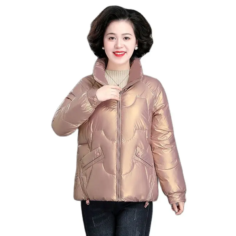 

2022 New Autumn Winter Jacket Women Parka Add Thick Down Cotton Ladies Outcoat Glossy Slim Fit Keep Warm Female Short Outerwear