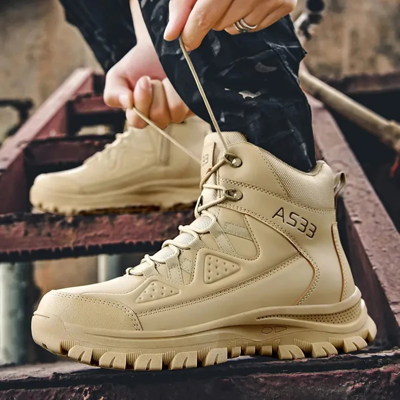 

Outdoor Hiking Tactical Boots Men's Training Military Boots Non-slip and Wear-resistant High-top Hiking Boots Size 39-46