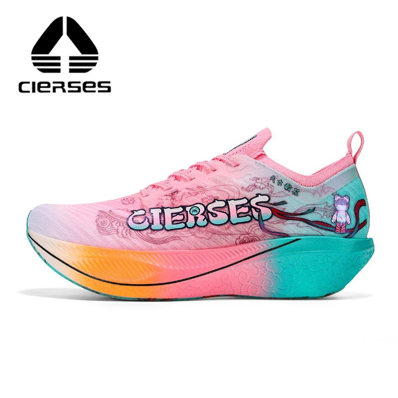 China Anime Customized Full Palm Carbon Plate Running Shoes for Men Marathon Road Fitness Sports Shoes Lightweight Breathable