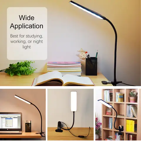 5W LED-klämma på skrivbordslampa med 3 lägen, 11 ljusstyrka, 2M kabeldimmer, 14 nivåer, klämma på bordslampa 10 best sales skrivbordslampa - №6