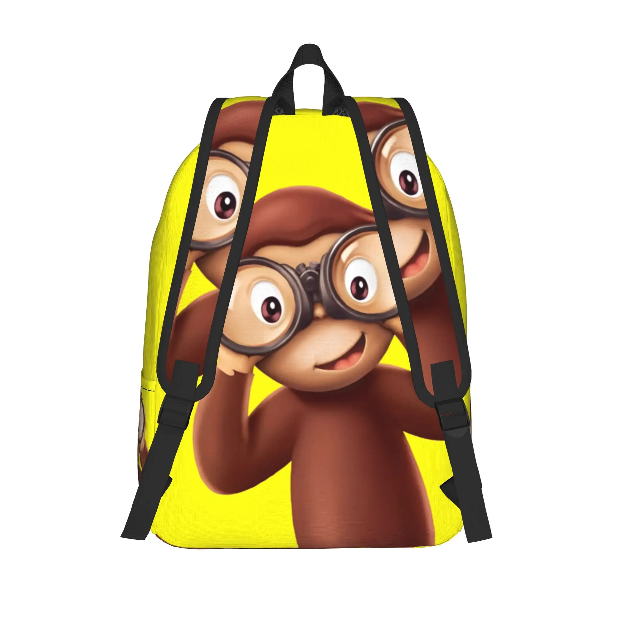 Curious Monkey Georges Cartoon Backpack for Men Women Cool Student Work Daypack TV Series Laptop Computer Canvas Bags Sports