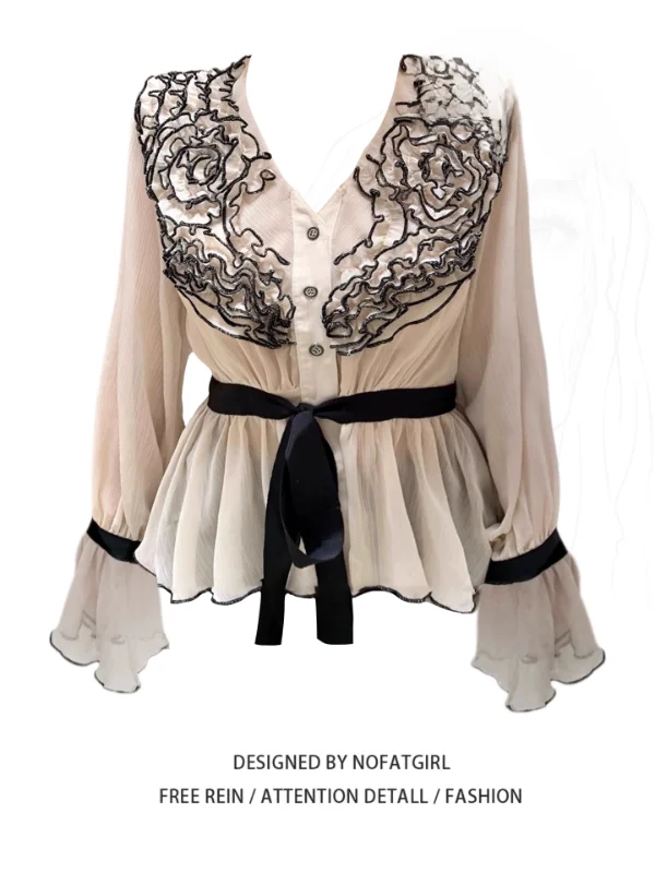 

Женское утягивающее шифоновое платье больших размеров с v-образным вырезом и оборками, осеннее платье с застежкой на талии Bell Sve Long Sve Commute Sle