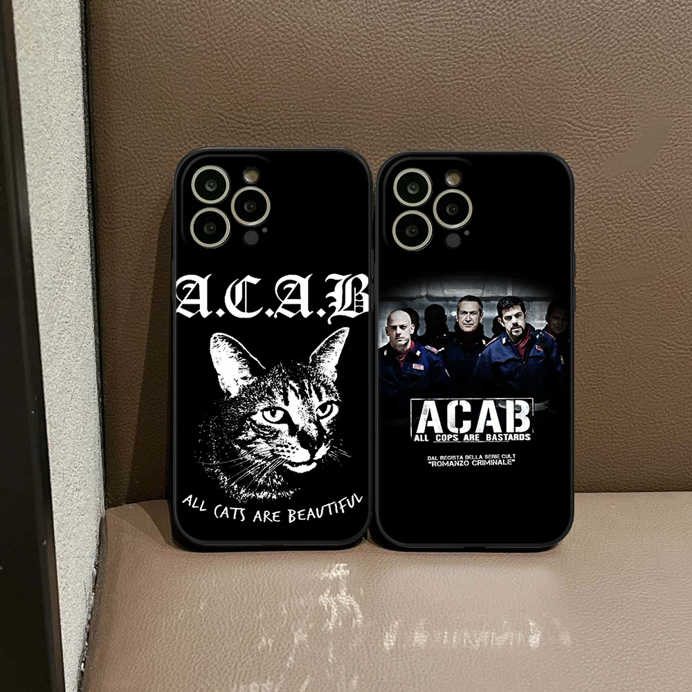 For IPhone 15 All Cops Are Bastards Acab Ultras Phone Case for IPhone 15 14 13 12 Pro XR XS 15 Plus Iphone Black Covers