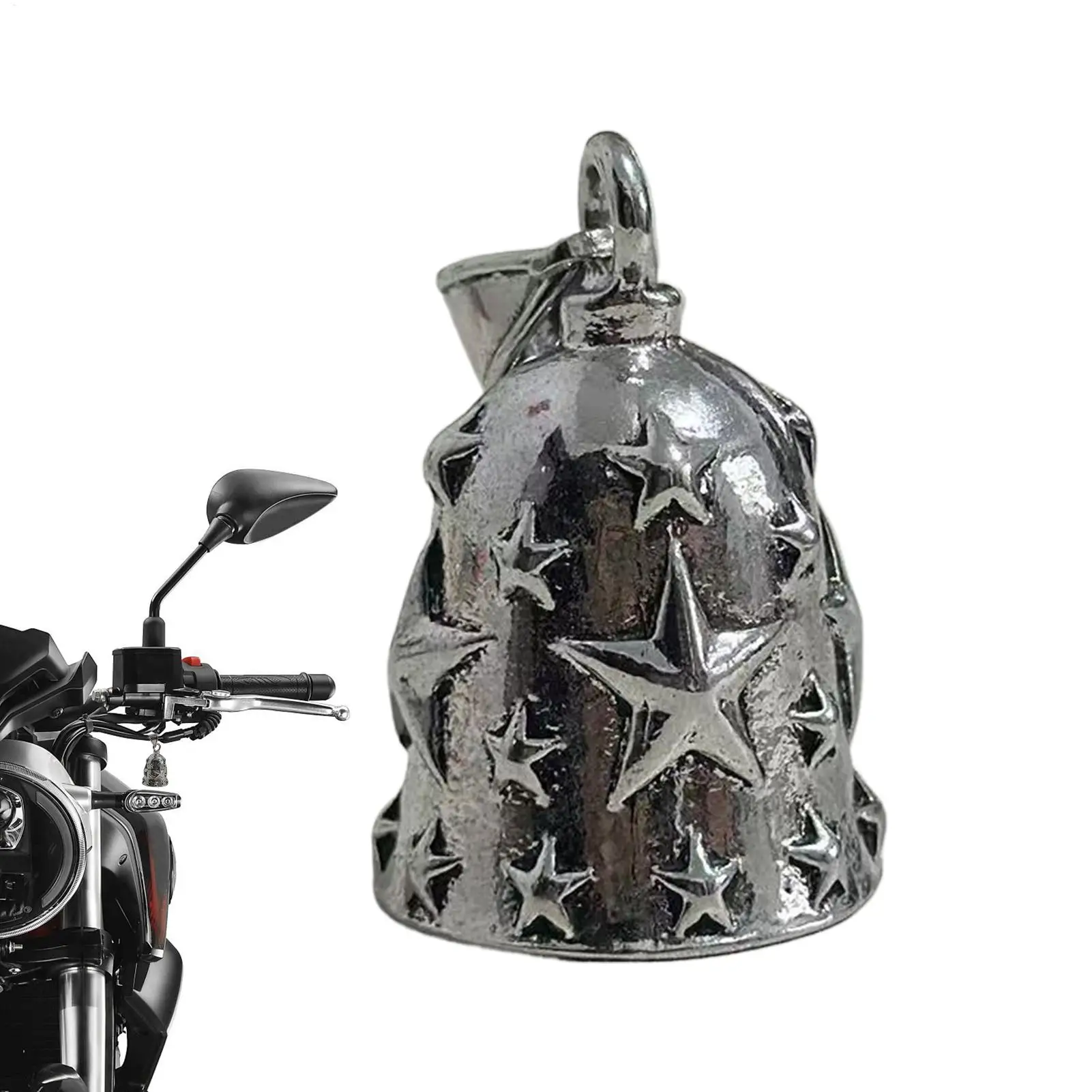 

Мотоциклетный колокольчик из сплава с тиснением звезды, прочный орнамент, мотоциклетный колокольчик, брелок, подвеска для мальчиков, женщин, мужчин, девочек-подростков