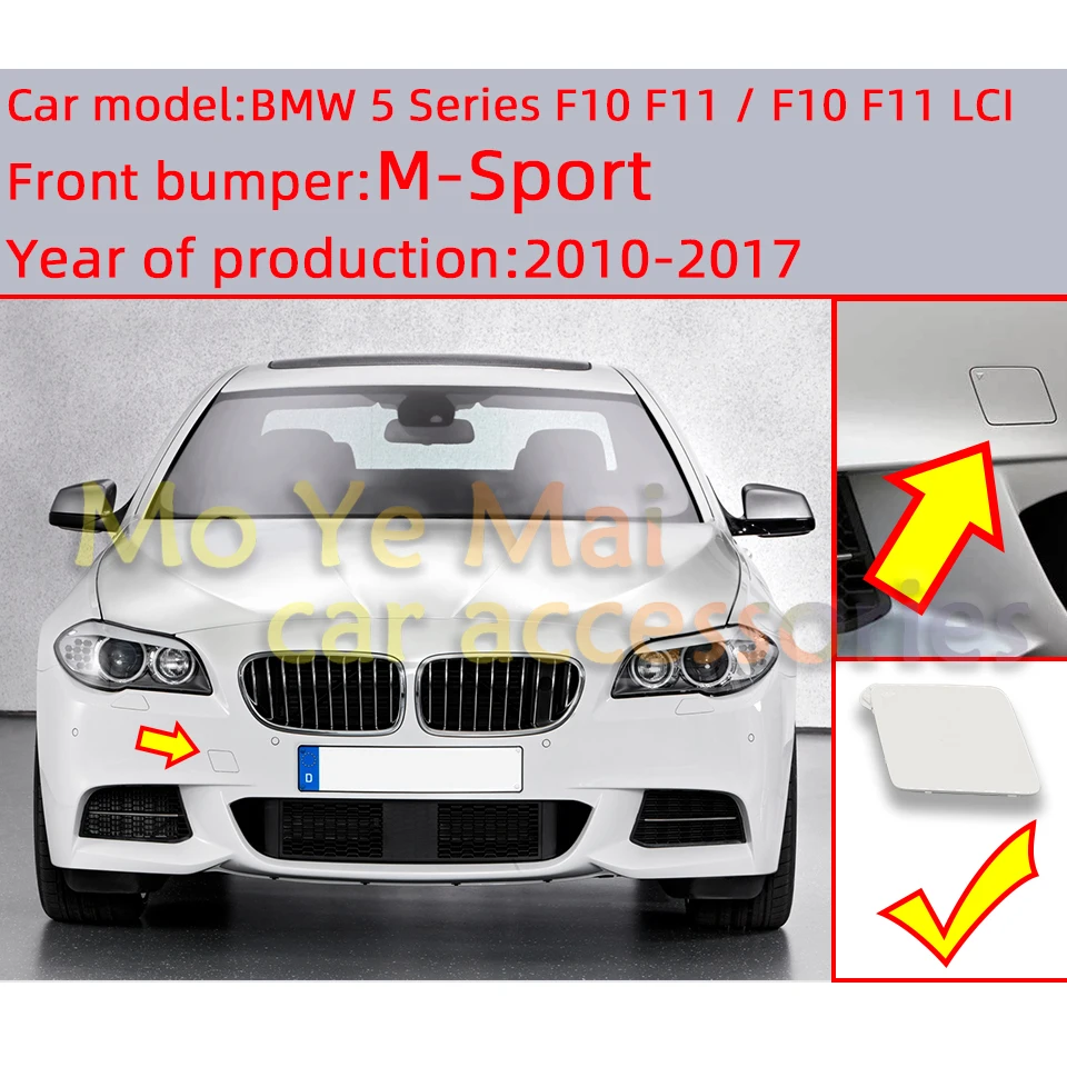 Paraurti anteriore Gancio di traino Tappo di copertura per BMW Serie 5 10-17 F10 F11 LCI M-SPORT 51118048681 M5 518d 520d 528iX 535dX 550i 550iX