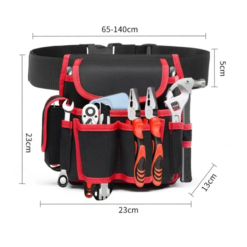 Portable Thickened Large Multifunctional Electrician Tool Pack for Home Appliance Maintenance Oxford Cloth Waist Pack