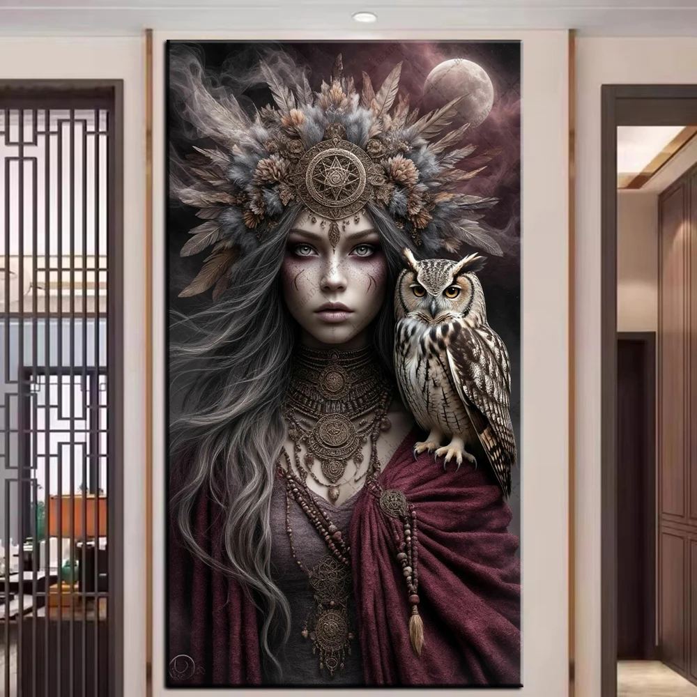 

Индийская женщина Сова Большой 100x200 см на выбор Декор Алмазное искусство Полный квадратный круглый алмазная живопись Мозаика 5D Diy Вышивка крестиком