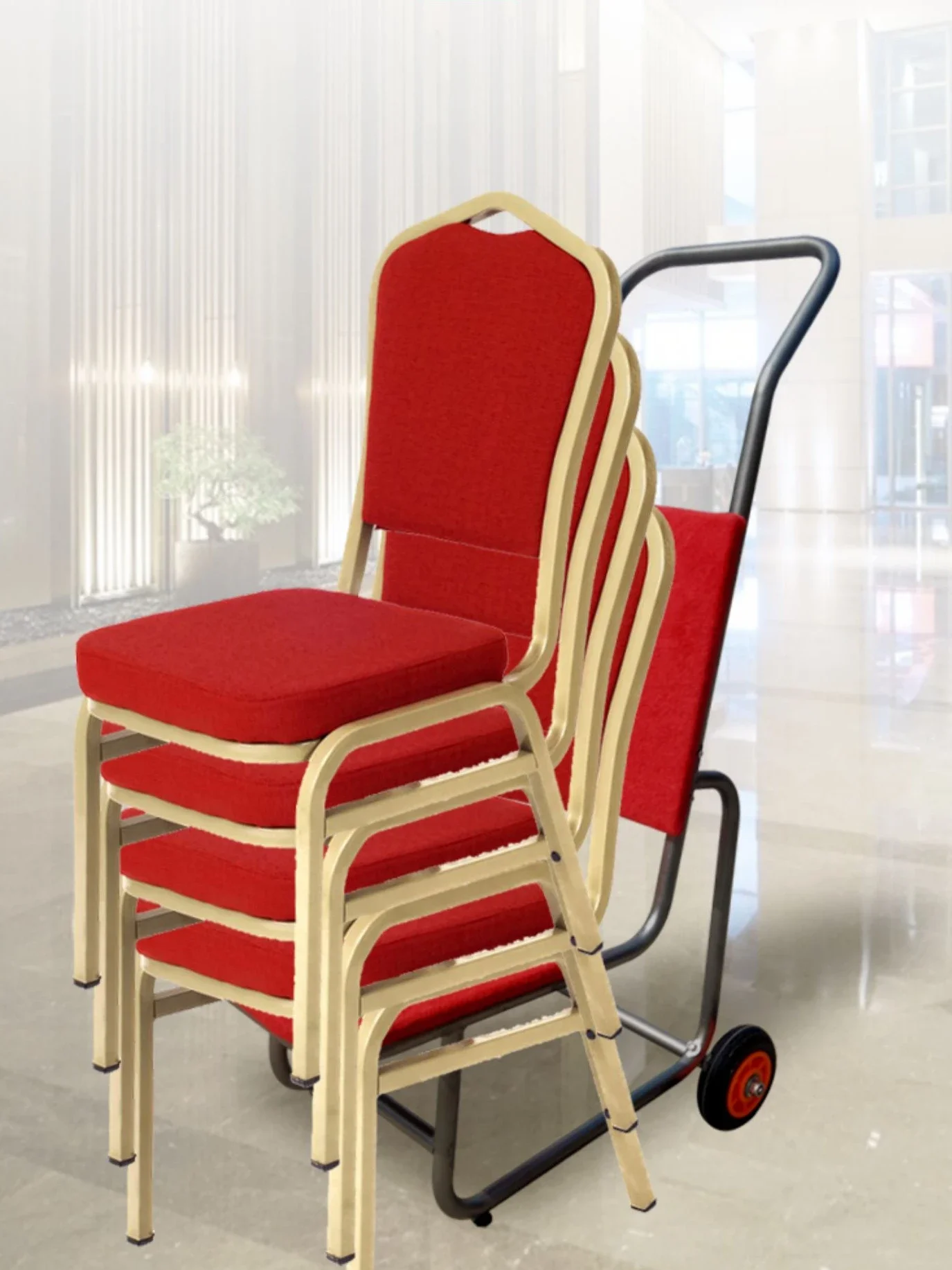 

Hotel chair cart transport banquet restaurant metal VIP aluminum alloy special wedding outdoor pull