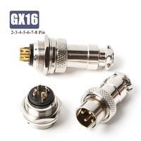 GX16 2 3 4 5 6 7 8pin Reverse-mounting Aviation Plug DF16 Soldering Connector M16F Signal Socket M16F 300/500V Male Female Set