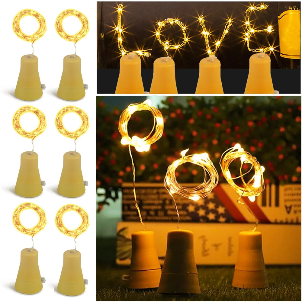 Solar Wine Bottle Lights 2M 20 LED Solar Cork String Light Copper Wire Fairy Light for Holiday Christmas Wedding Party Decor