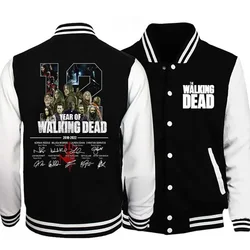 New Fashion The Walking Dead 12 Years 2010-2022 Thanks Memories Baseball Jacket Men's and Women's Classic Button Baseball Top