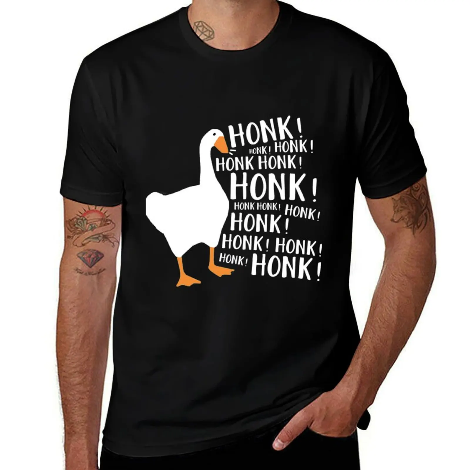 

Футболка Untitled Goose Game, футболка Untitled Goose Honk, мужские футболки, футболка с рисунком, мужская повседневная футболка