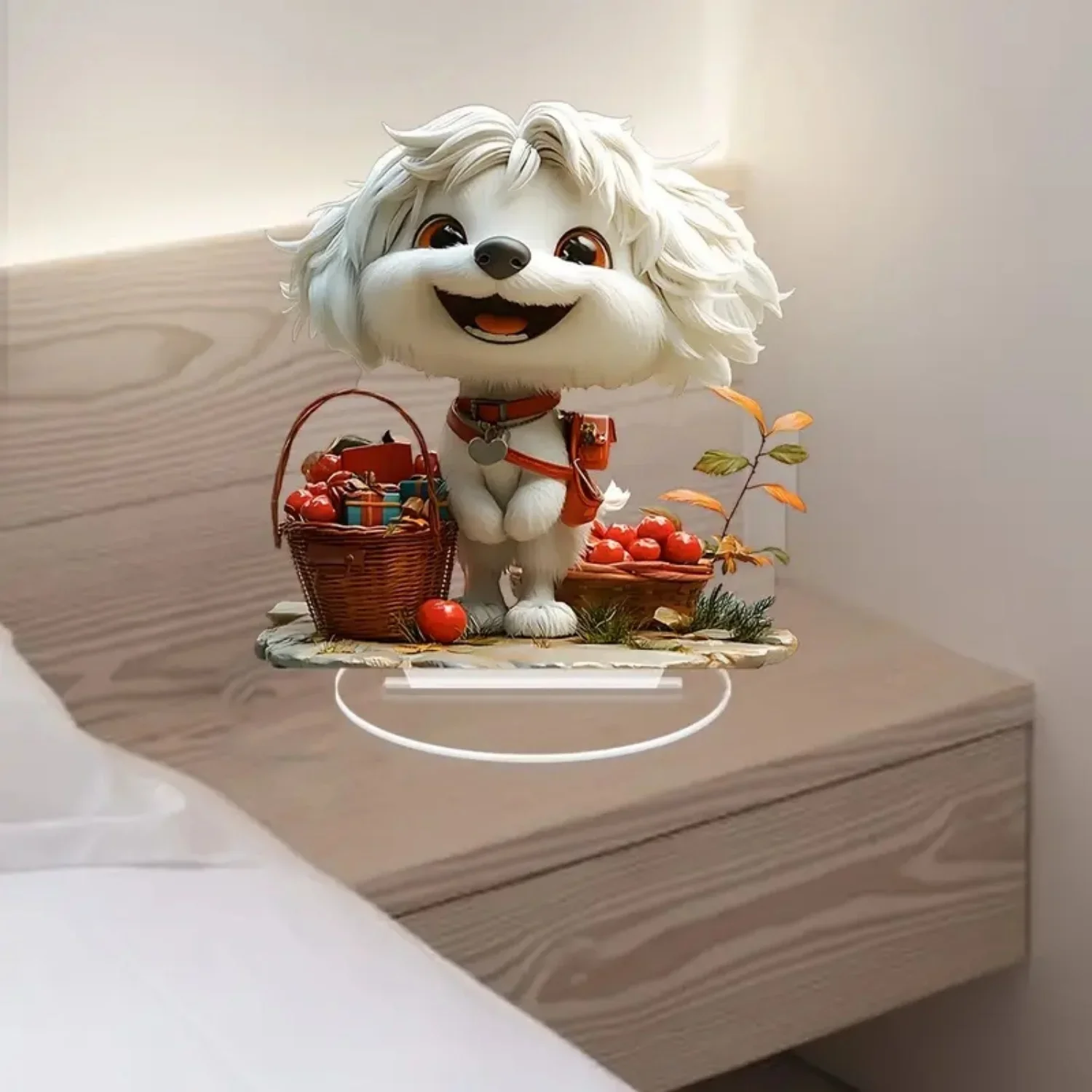 تمثال كلب جرو كرتوني، تمثال أكريليك مسطح 2D، المنزل، المكتب، الاستوديو، المقهى، الغرفة، علبة العرض، زخرفة الطاولة، هدية ديكور سطح المكتب