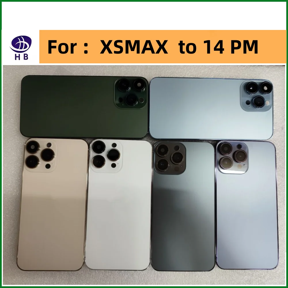 Diy Housing For iPhone Xsmax to 14 Promax Big camera Housing Back Cover Compatible XS MAX Like 14PRO MAX Chassis Battery cover